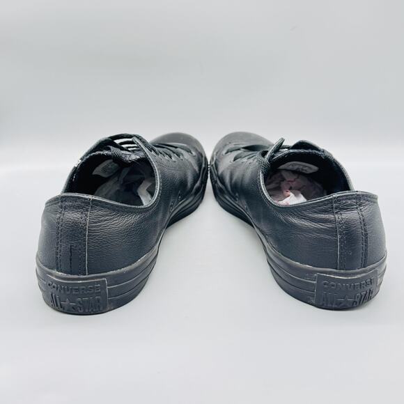 Converse Shoes Mens 13 Black Leather Chuck Taylor All Star Low Top Sneakers - Picture 6 of 10